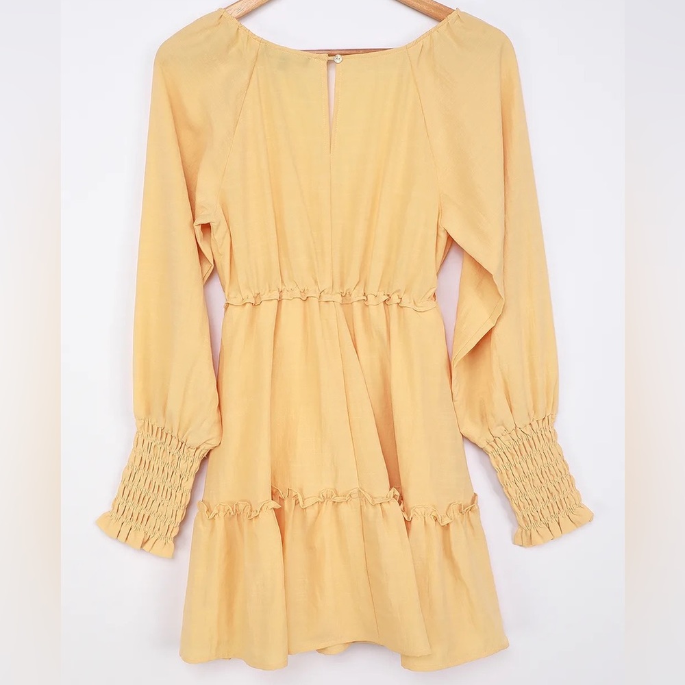 Lulus Creative Idea Light Yellow Ruffled Long Sle… - image 2